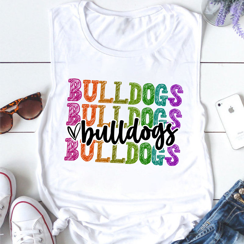 Personalized Mascot Graffiti Font School Spirit Teacher Tank Top