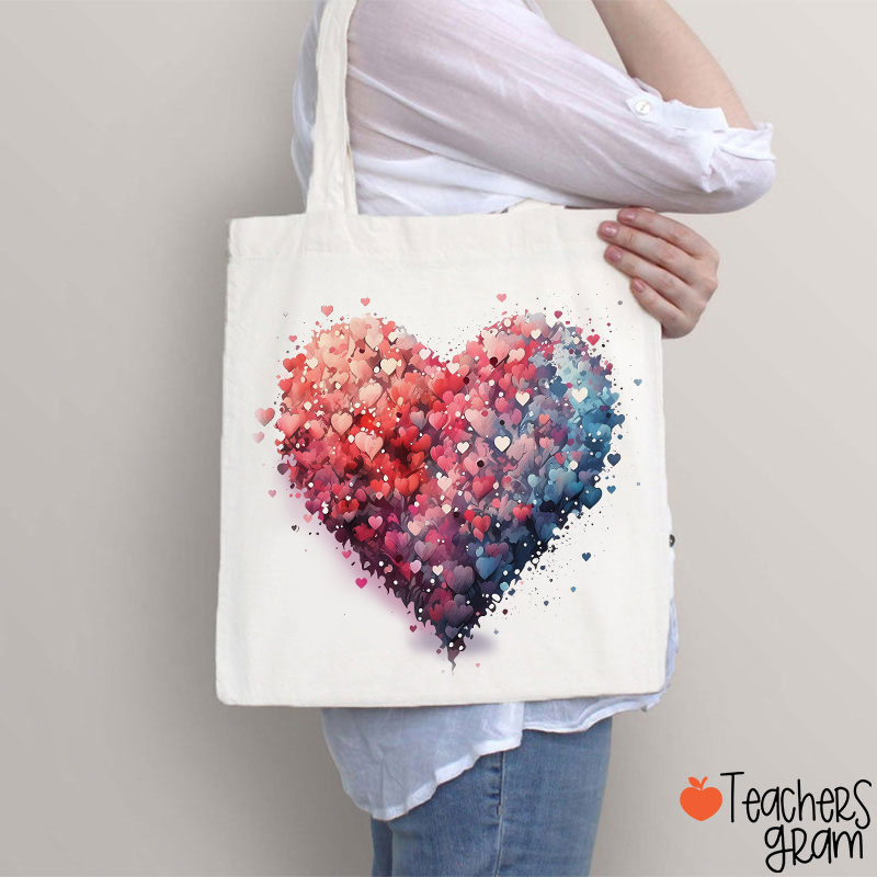 Bubble Heart Teacher Tote Bag