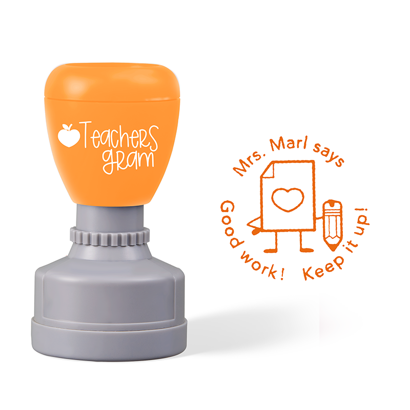 Personalized Good Work Keep It Up Teacher Stamp