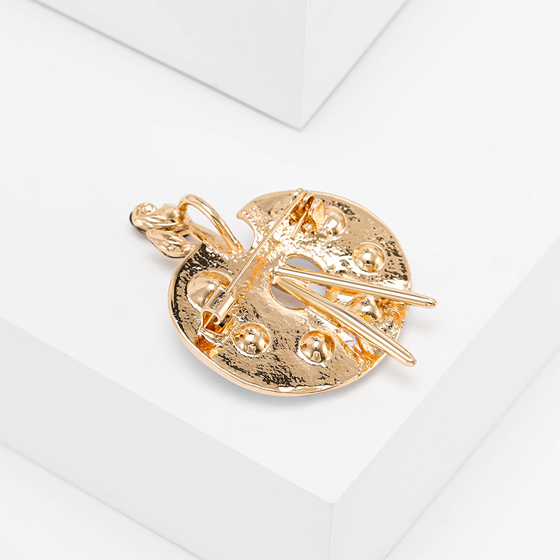 Enamel Rhinestone Painting Plate Teacher Pin