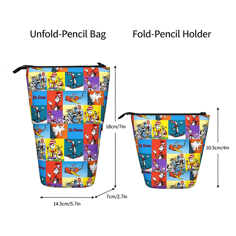 Hat Cat And The Elephant Teacher Pop-Up Standing Pencil Case