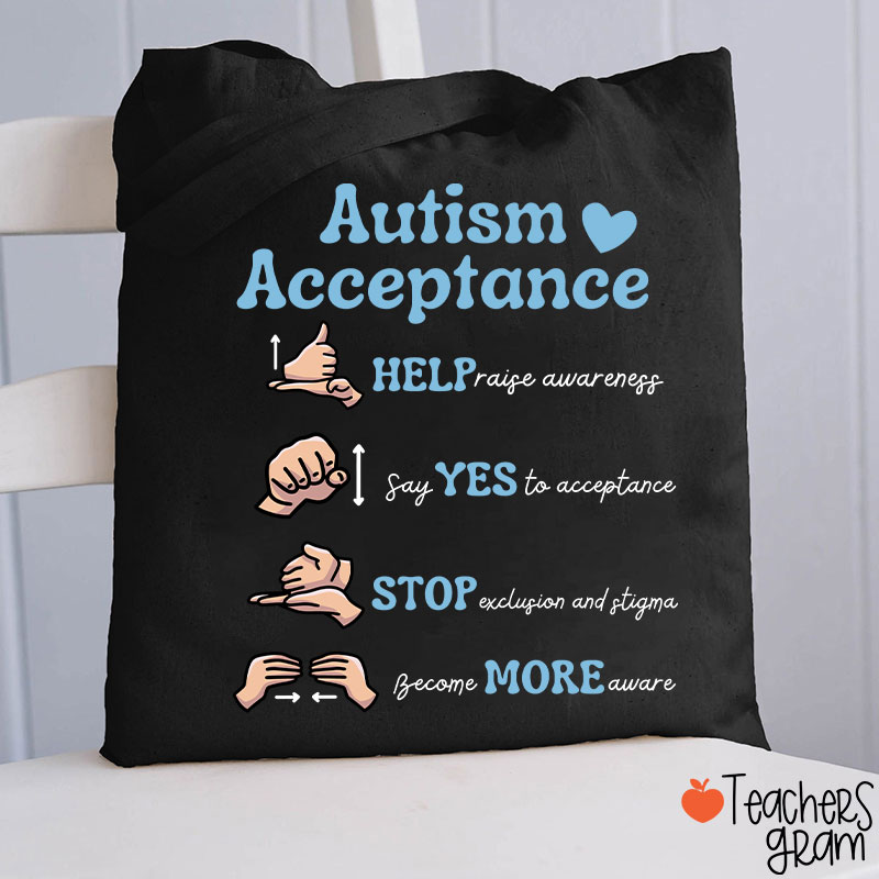 Autism Acceptance Teacher Tote Bag