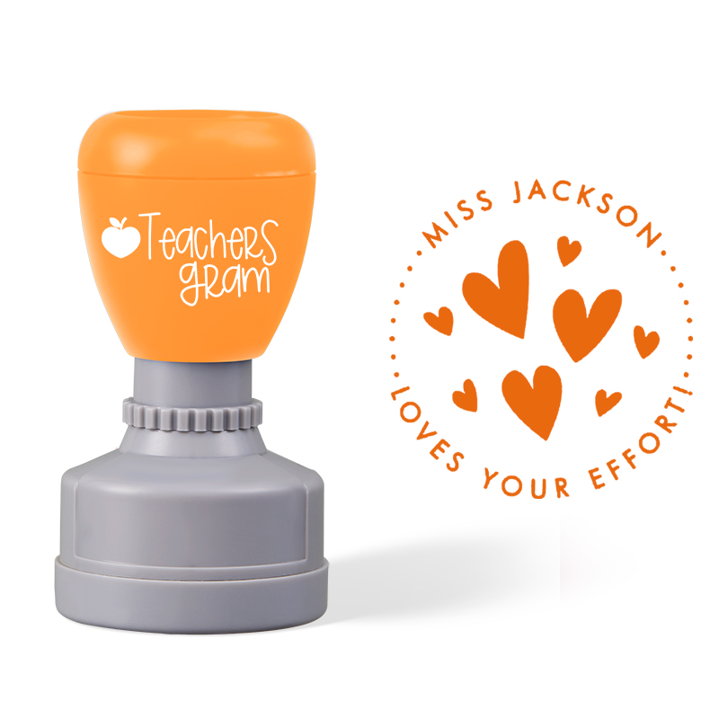 Personalized Name Loves Your Effort Teacher Stamp