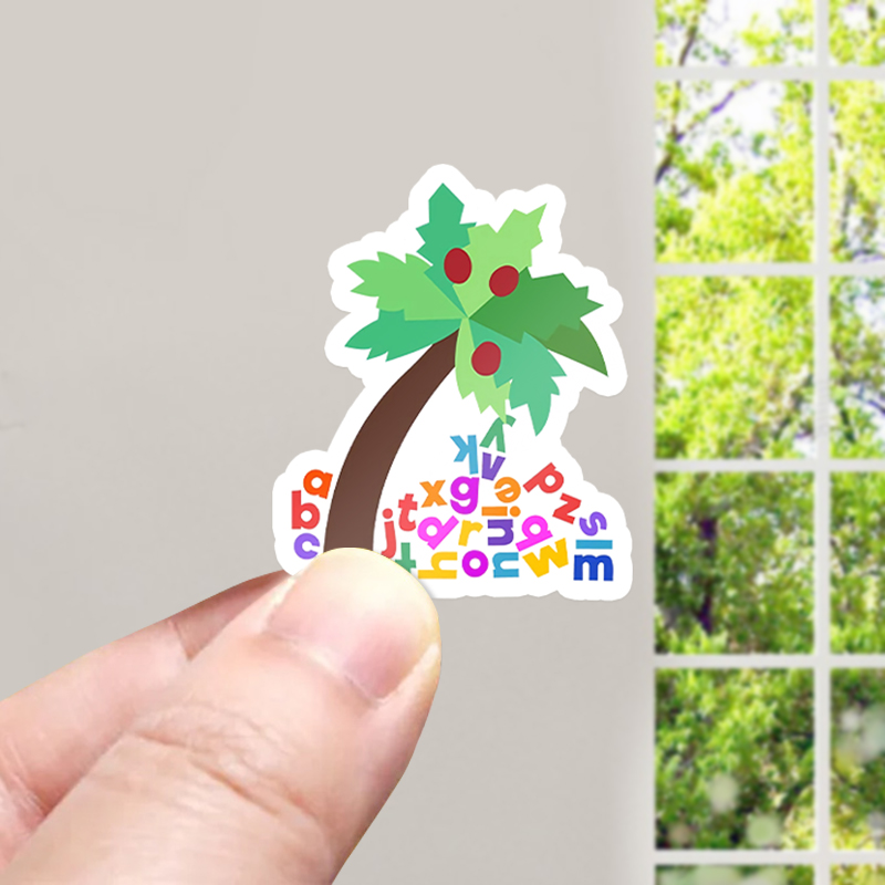 Coconut Tree Dropping Letters Teacher Stickers
