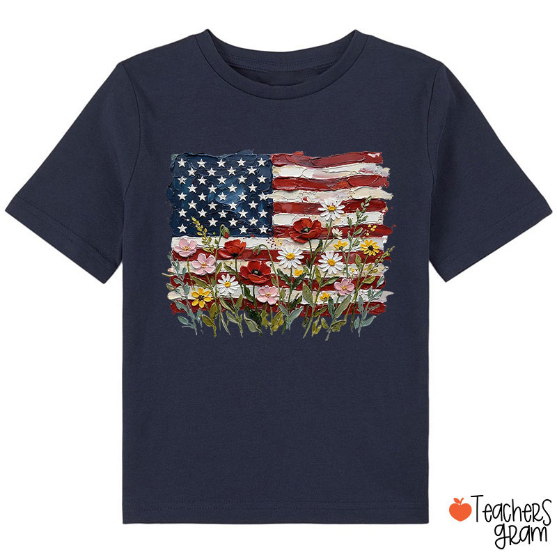 American Flag Floral Class T-Shirt