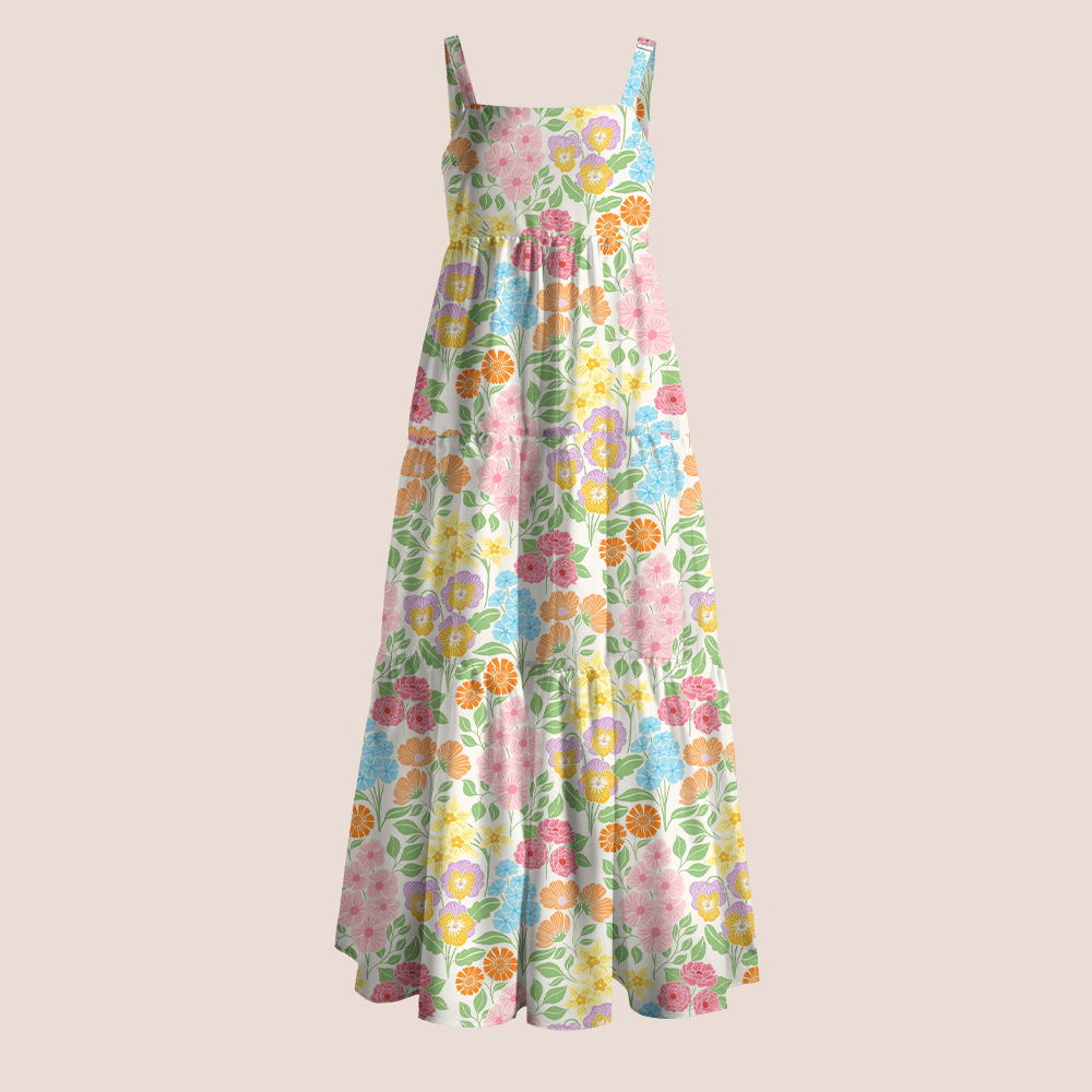 Colorful Blooms Summer Teacher Slip Dress