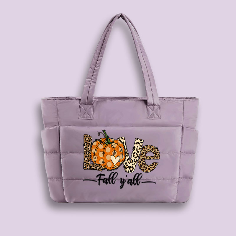 Love Fall You Are Teacher Puffy Tote Bag