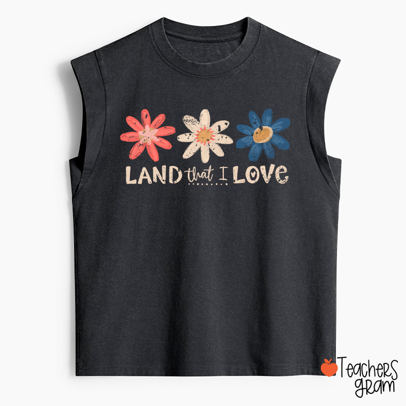 Land That I Love Teacher Washed Tank Top