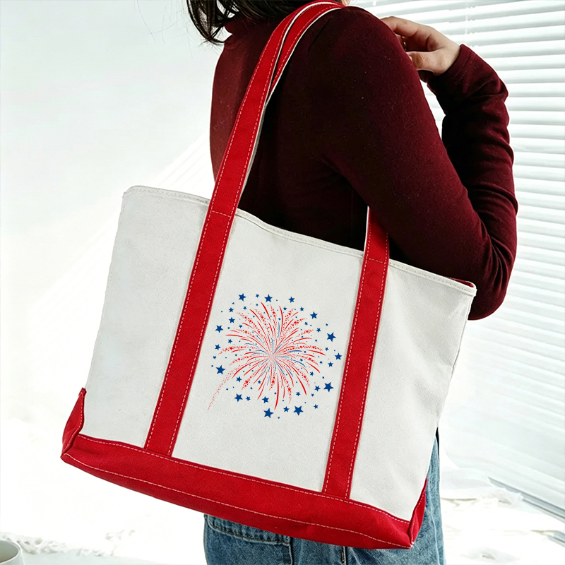 4th Of July Firework Teacher Canvas Tote Bag