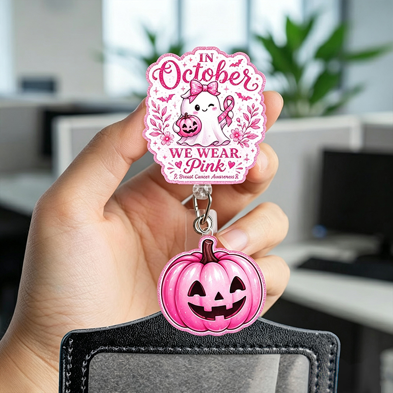 In October We Wear Pink Breast Cancer Awareness Badge Reel