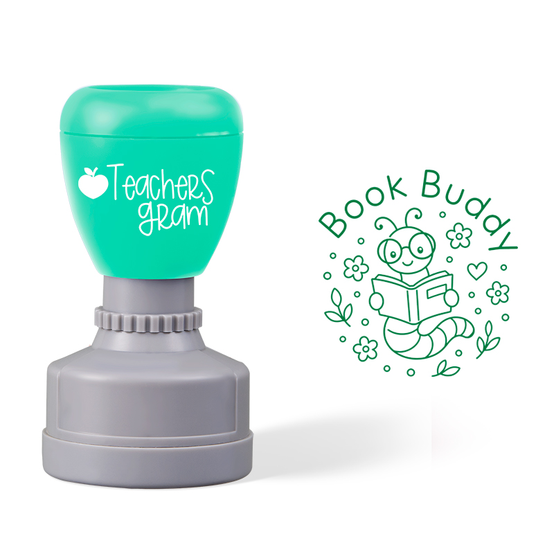 Book Buddy Bookworm Teacher Stamp