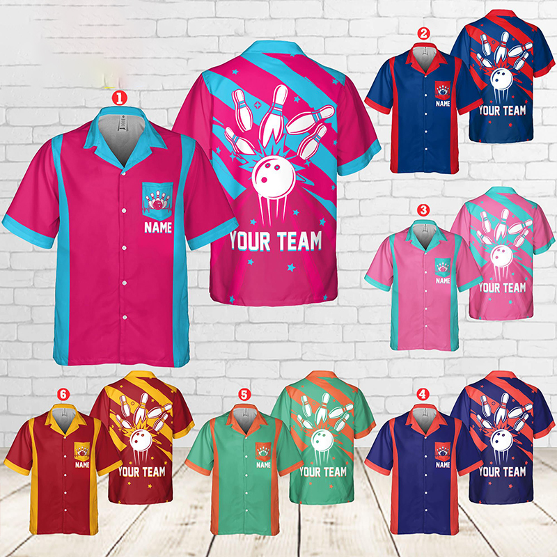 Personalized Team Name  Bowling Player Teacher Short Sleeve Shirt