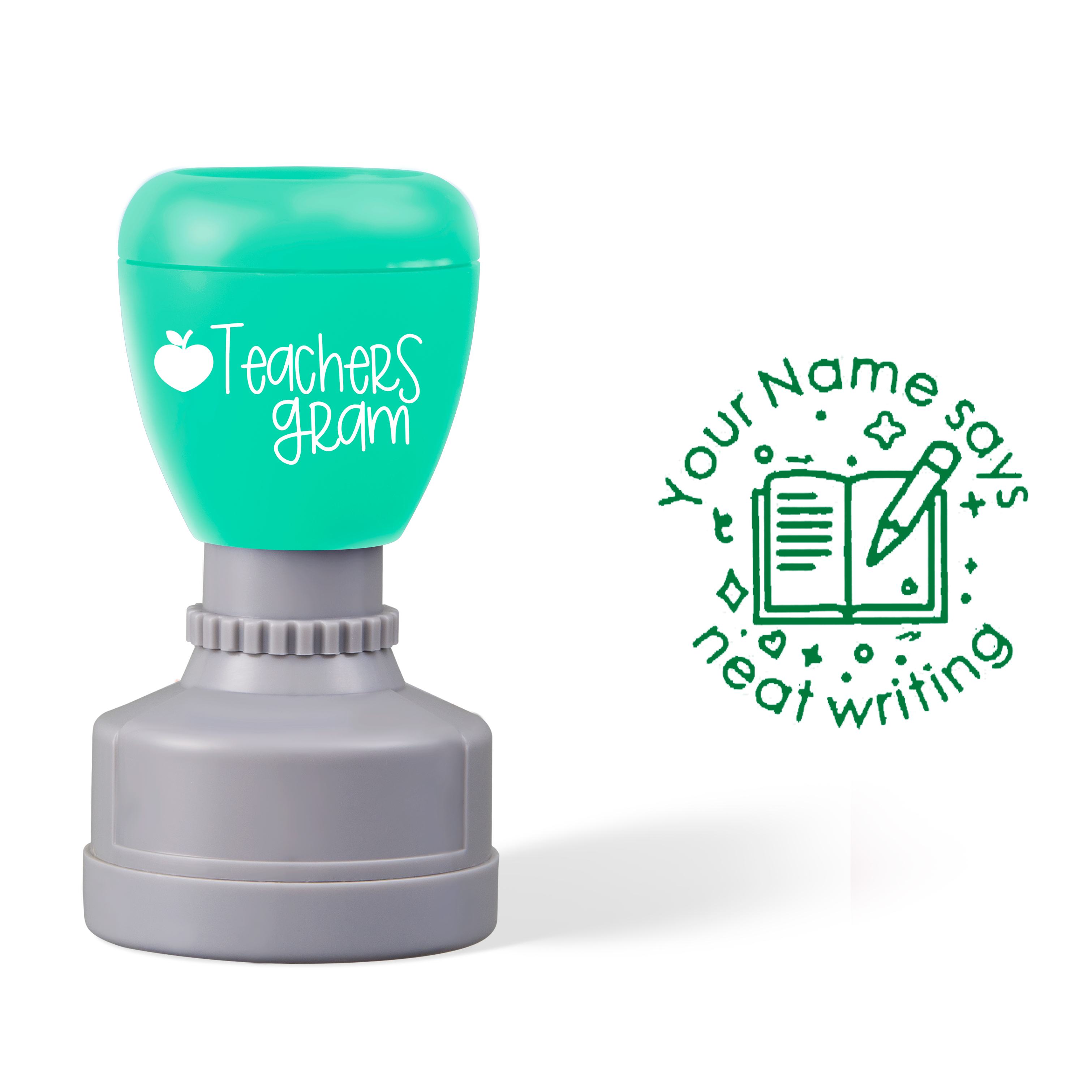 Personalized Name Says Neat Writing Teacher Stamp