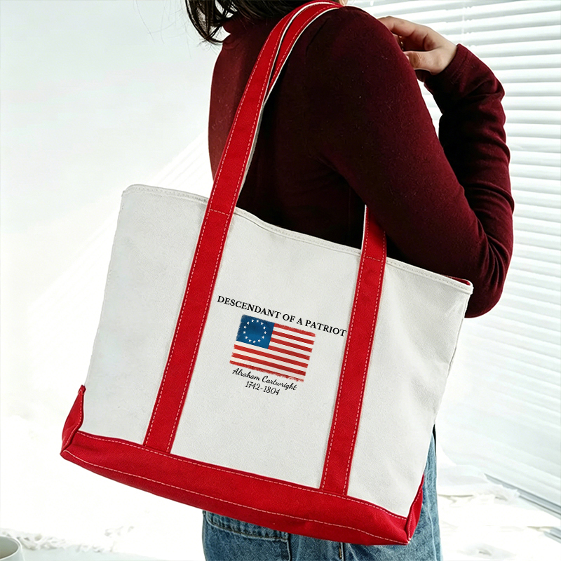 Descendant Of A Patriot Abraham Cartwright 1742-1804 Teacher Canvas Tote Bag