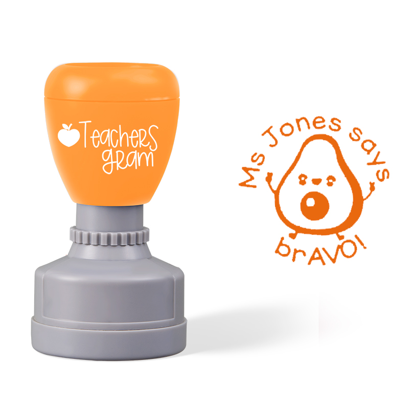 Personalized Name Bravo Teacher Stamp