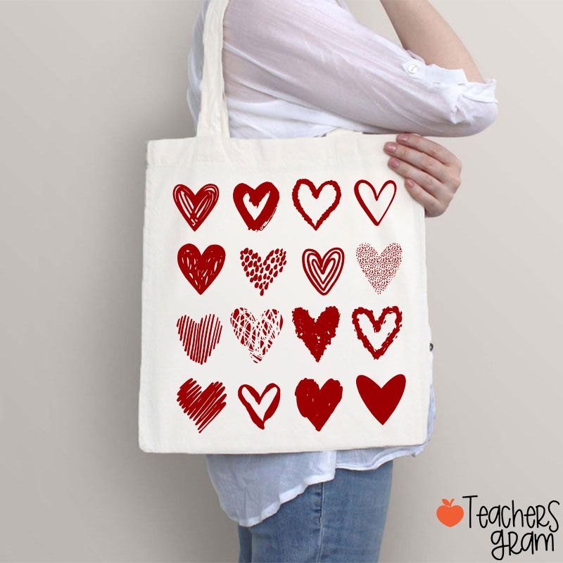 Cute Heart Teacher Tote Bag