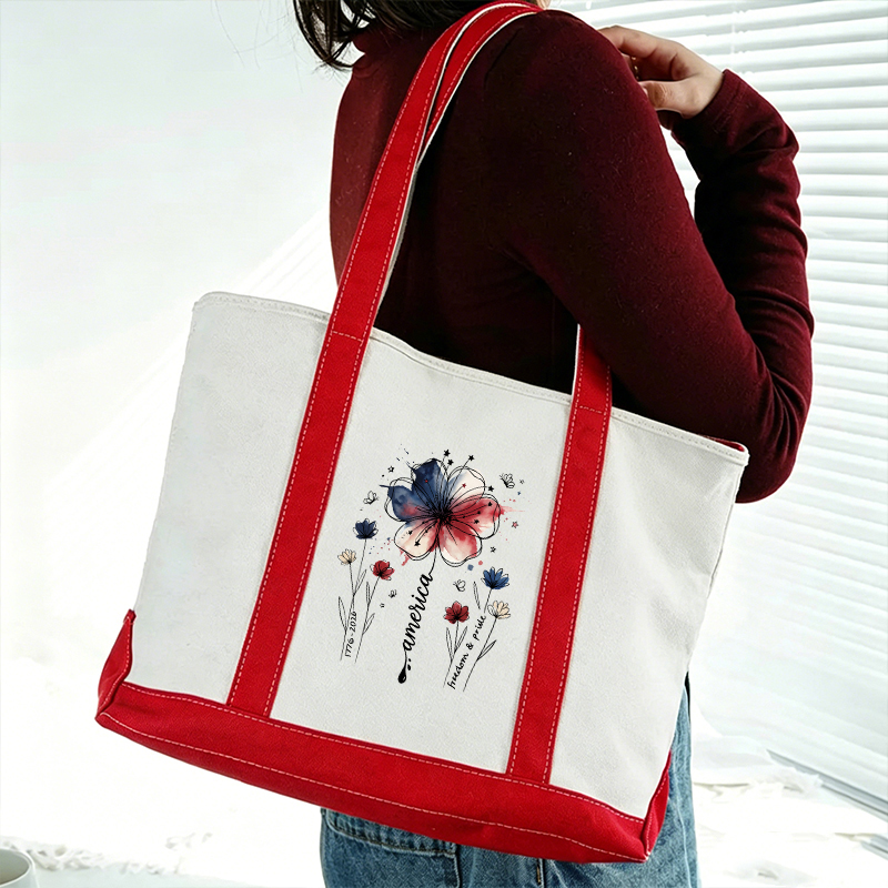 1776-2026 America Freedom And Pride Teacher Canvas Tote Bag