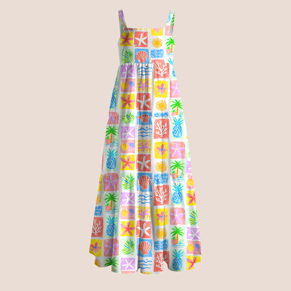 Beach Starfish Pineapple Teacher Slip Dress