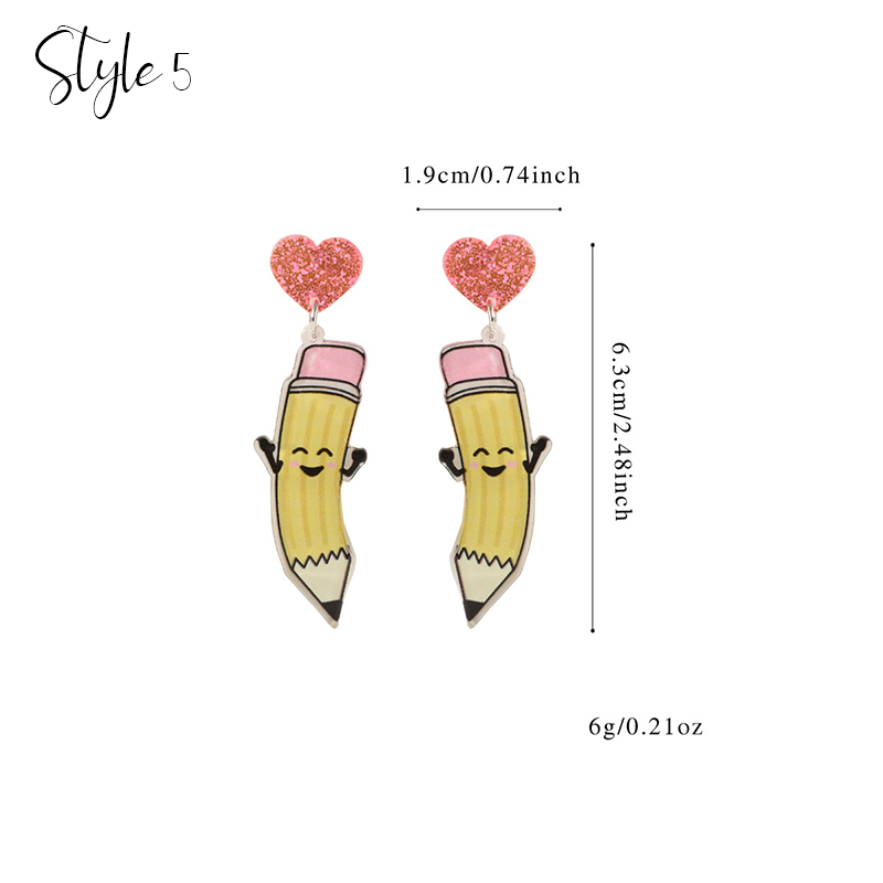 Cute Teacher Stuff Teacher Acrylic Earrings