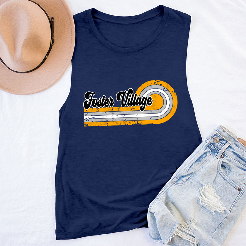 Personalized Retro Mascot School Spirit Teacher Tank Top
