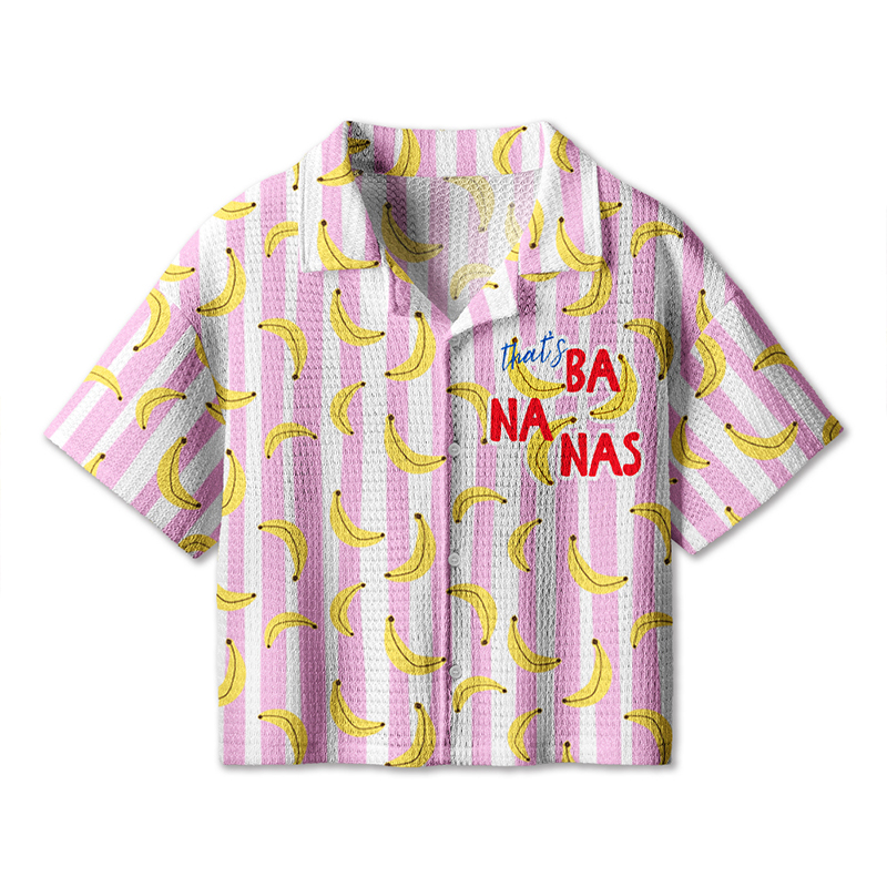 That's Bananas Teacher Crochet Crop Camp Shirt