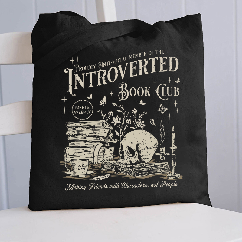 Introverted Book Club Teacher Tote Bag
