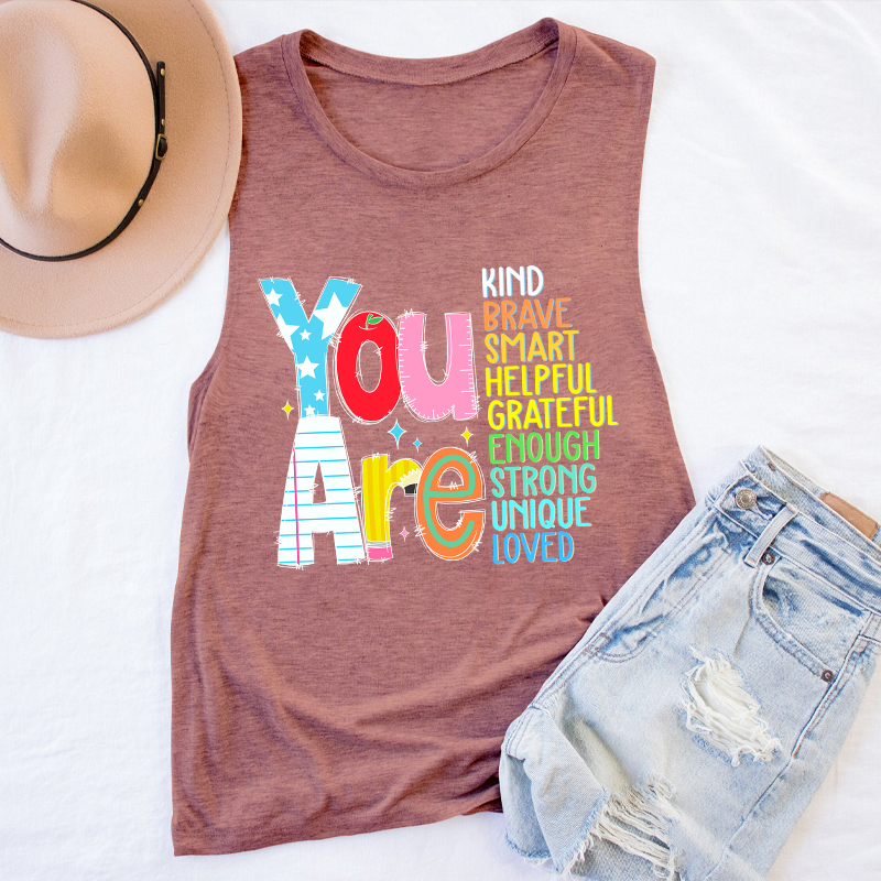 Be Who You Are You Are Enough Teacher Tank Top