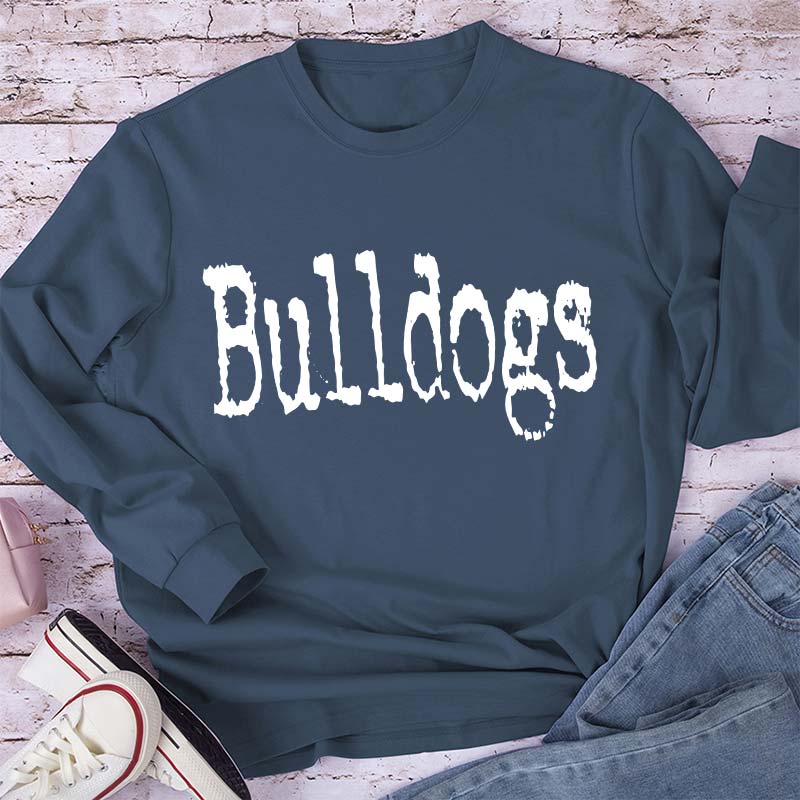 Personalized Mascot Printer Fonts Game Day Teacher Long Sleeve T-Shirt