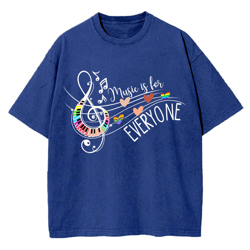 Music Is For Everyone Teacher Washed T-Shirt