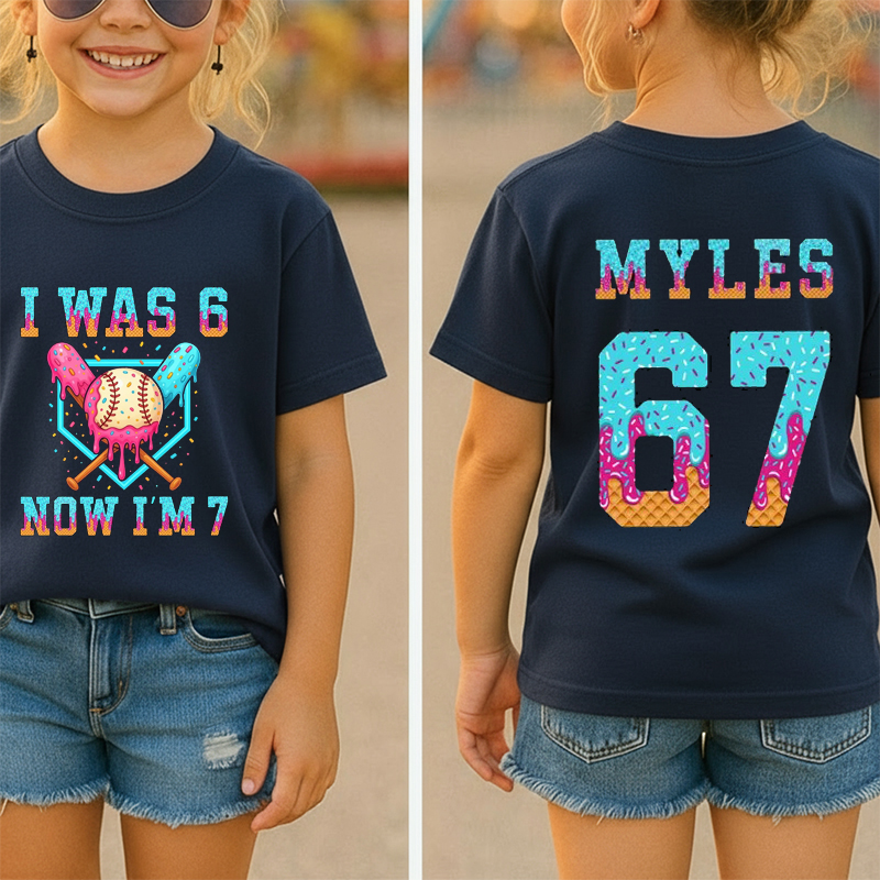 Personalized Sport 7th Birthday Six Seven Class Two Sided T-Shirt