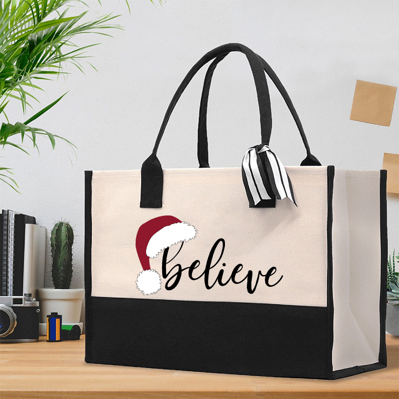 Believe Christmas Teacher Cotton Tote Bag
