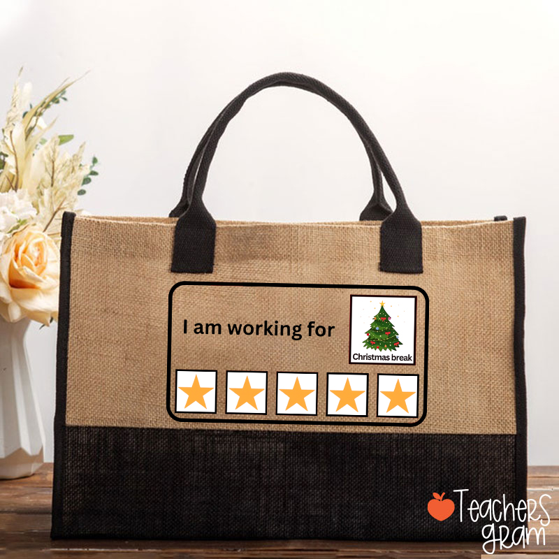 I Am Working For Christmas Break Teacher Cotton Tote Bag