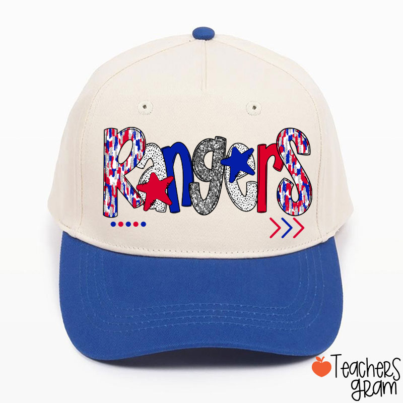 Personalized Mascot Star Font School Spirit Teacher Baseball Cap