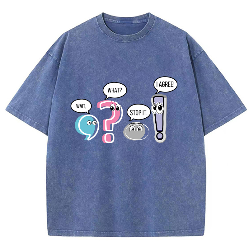 Grammar Wait What Stop It I Agree Teacher Washed T-Shirt