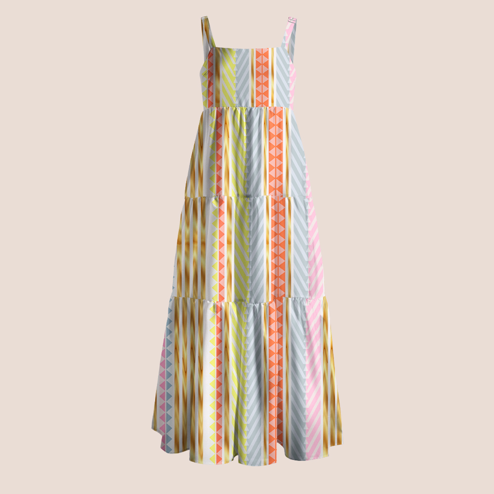 Sunset Stripe Teacher Slip Dress