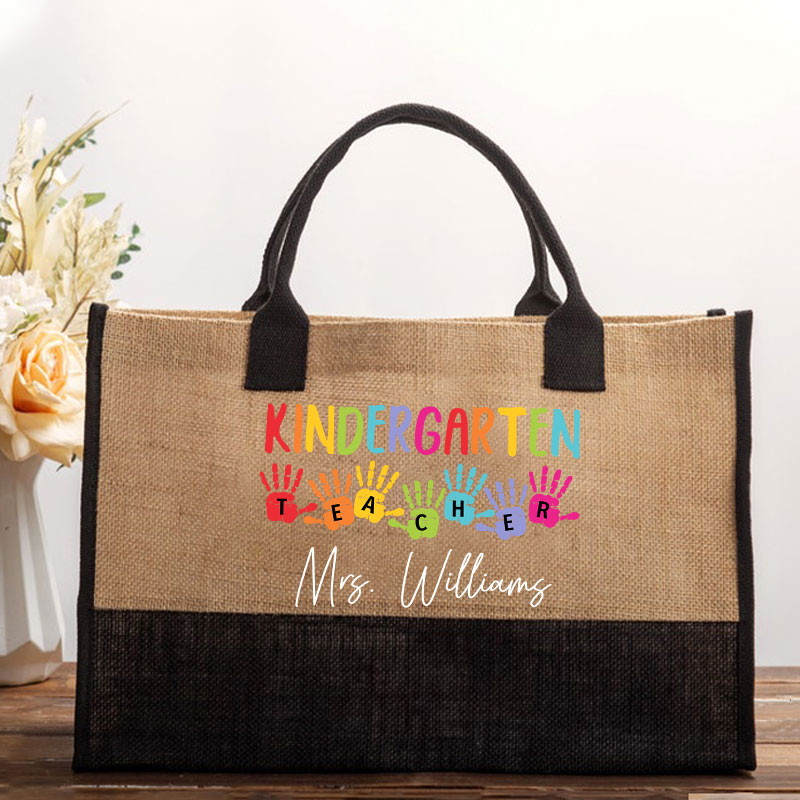 Personalized Students' Palms Teacher Cotton Tote Bag