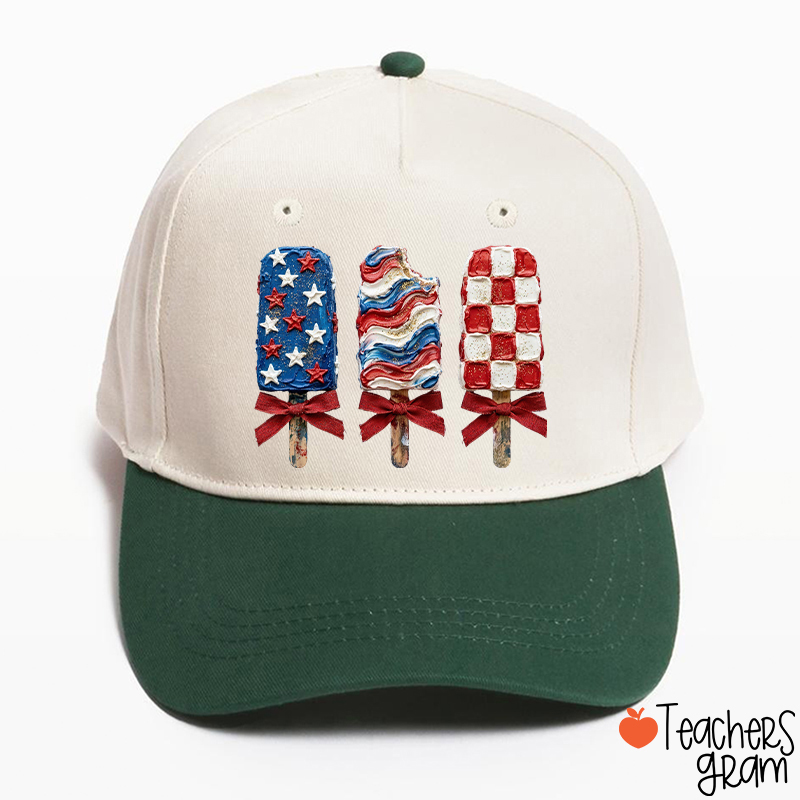 Patriotic Popsicle Teacher Baseball Cap