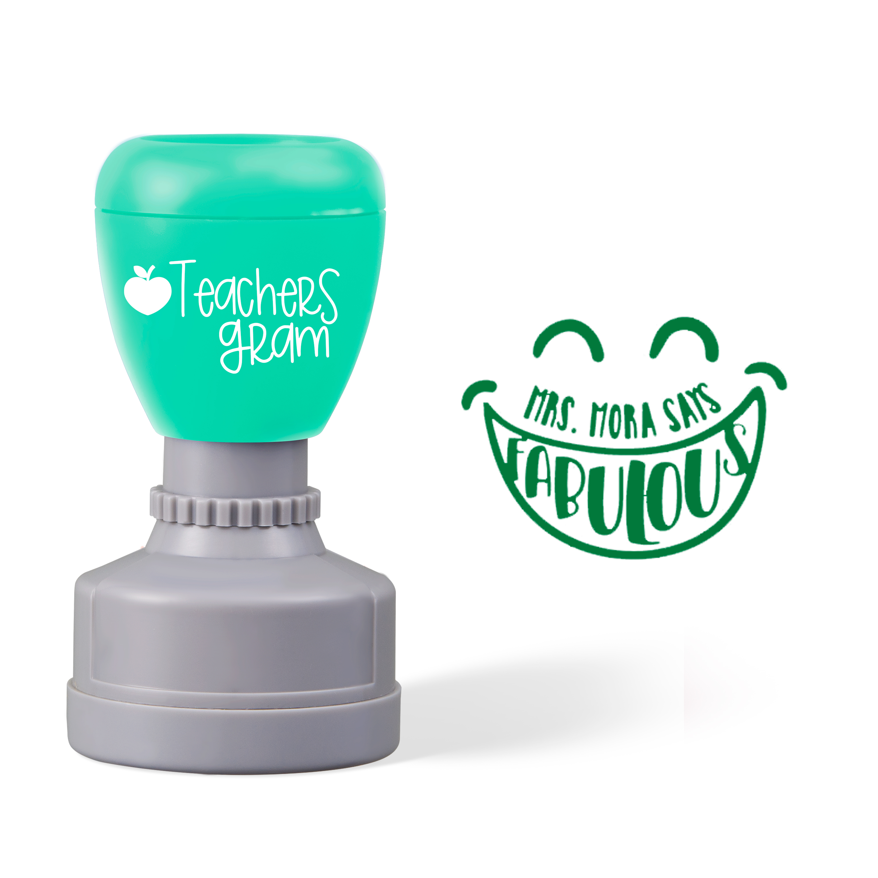 Personalized Name Says Fabulous Teacher Stamp