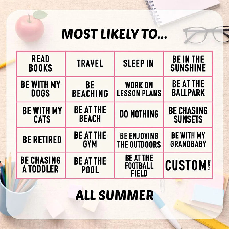 Personalized Text This Summer Most Likely To Teacher T-Shirt