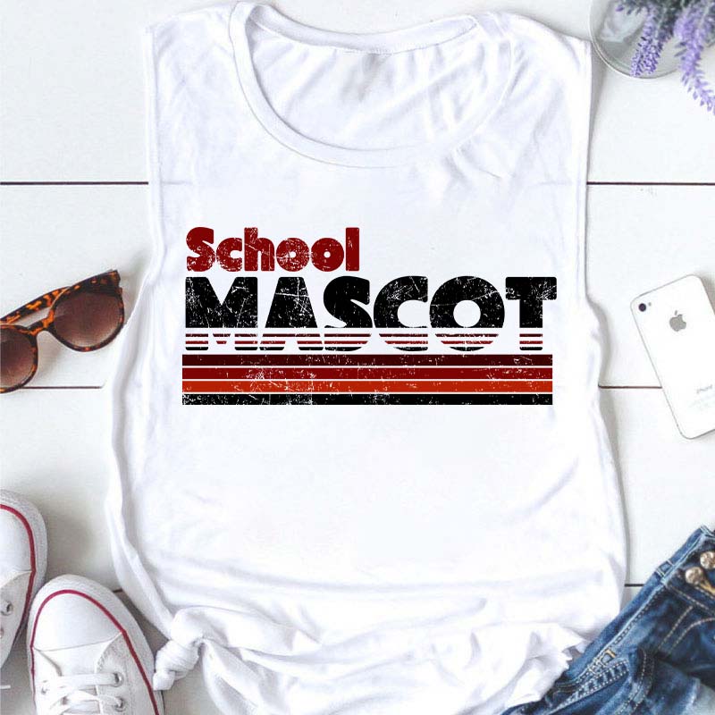 Personalized Mascot And School Name Contrast Color Line Design Teacher Tank Top