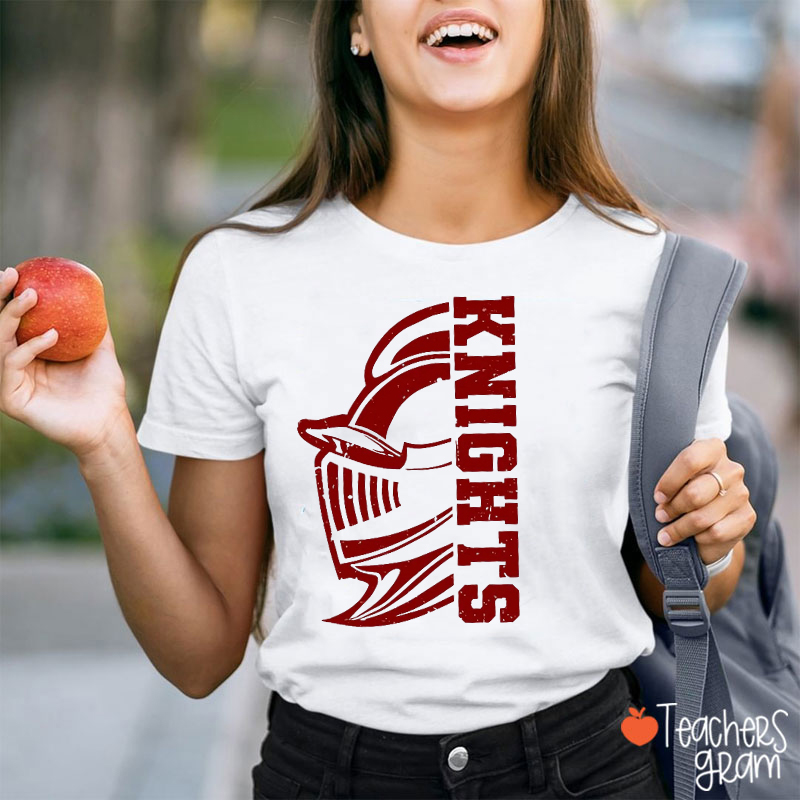 Personalized Mascot Distressed Graphic Teacher T‑Shirt