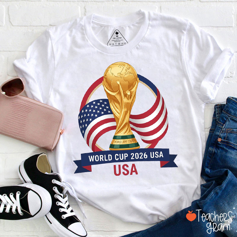 Trendy World Cup USA 2026 Teacher T-Shirt