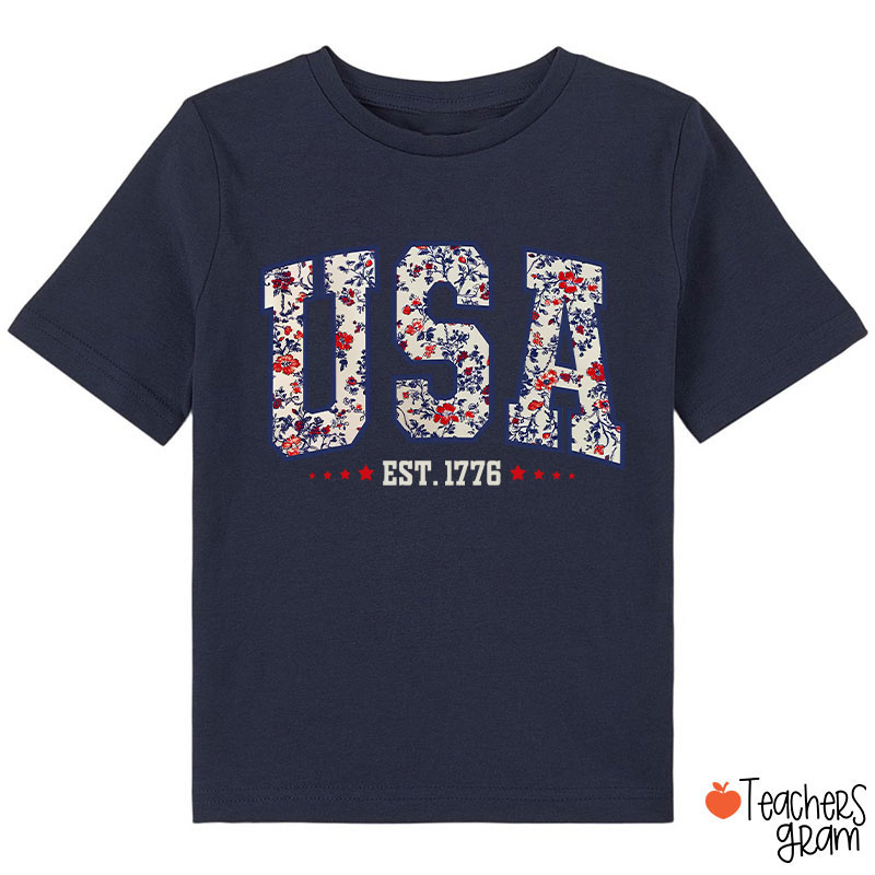 Retro Floral USA Class T-Shirt