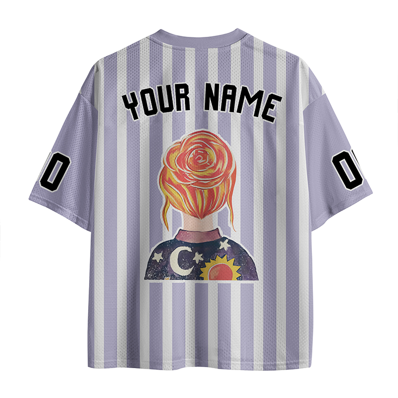 Personalized Name And Number Cartoon Character Girl Teacher Mesh Jersey