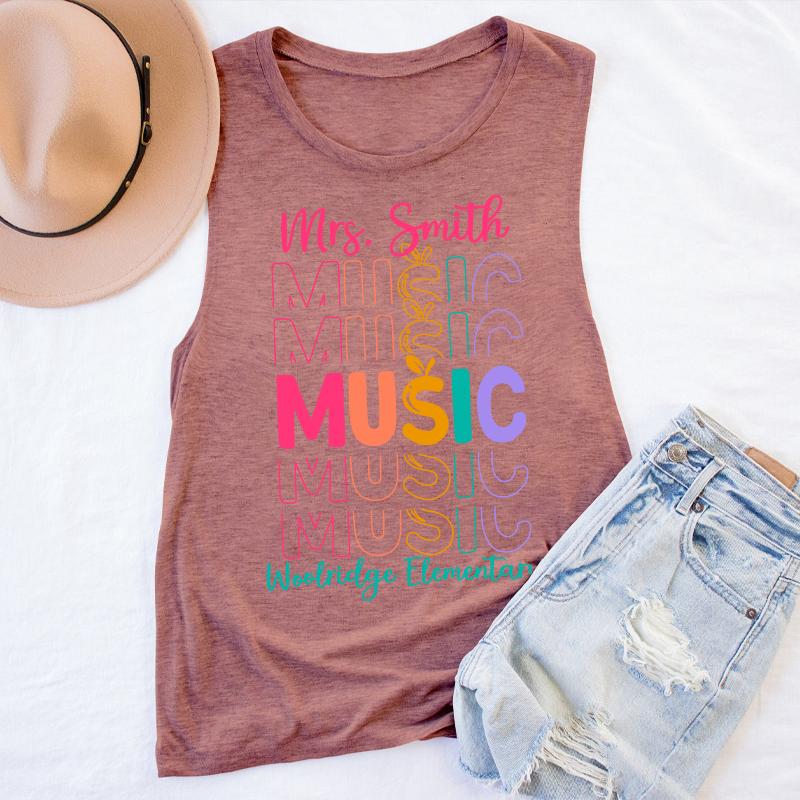 Personalized Colorful Apple Teacher Tank Top