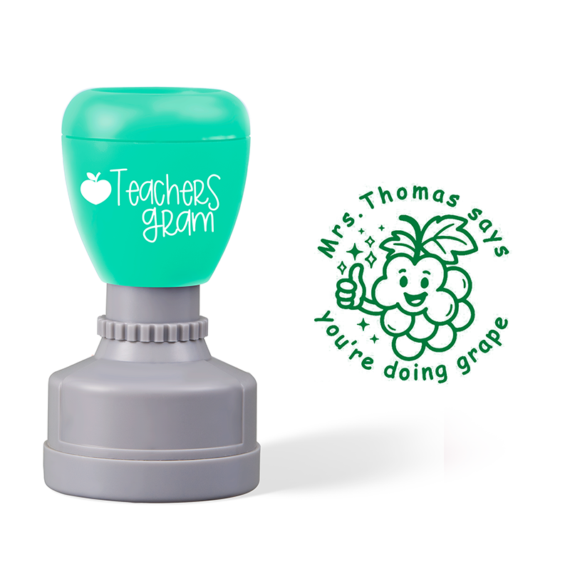 Personalized Name Mrs Thomas Says Youre Doing Grape Teacher Stamp