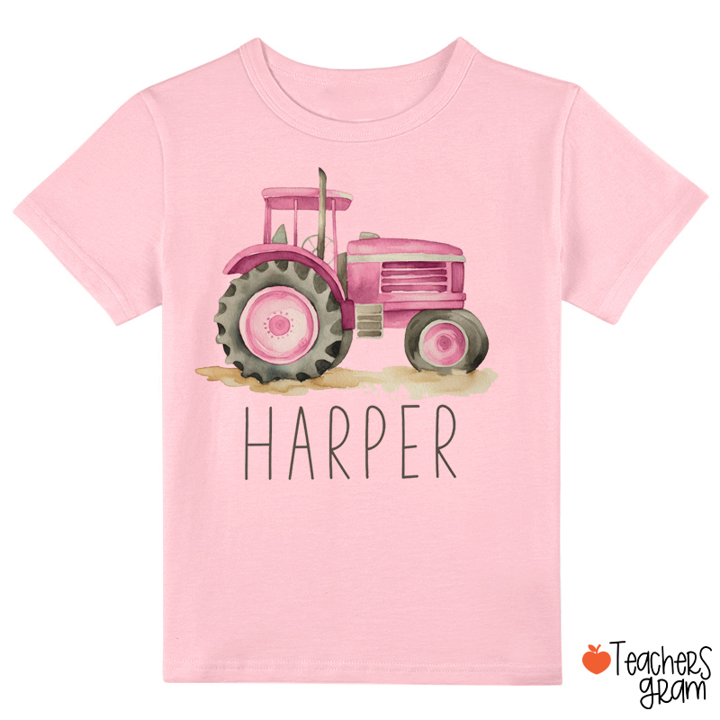 Personalized Tractor Boho Natural Class T-Shirt