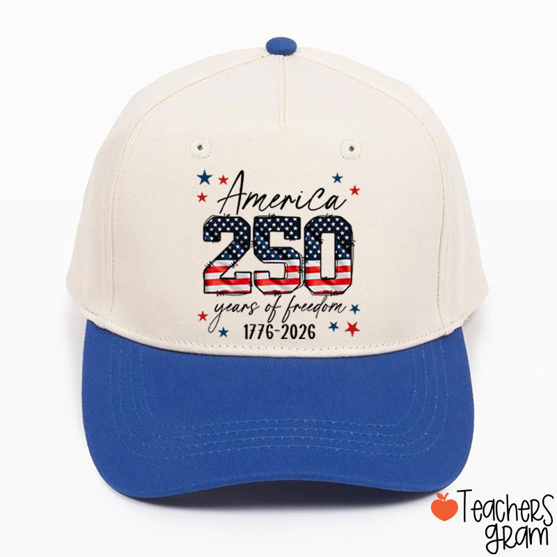 America 250 Years Of Freedom 1776-2026 Teacher Baseball Cap