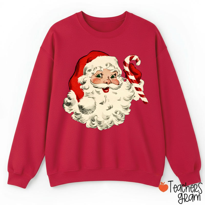 Retro Style Santa Claus Teacher Sweatshirt