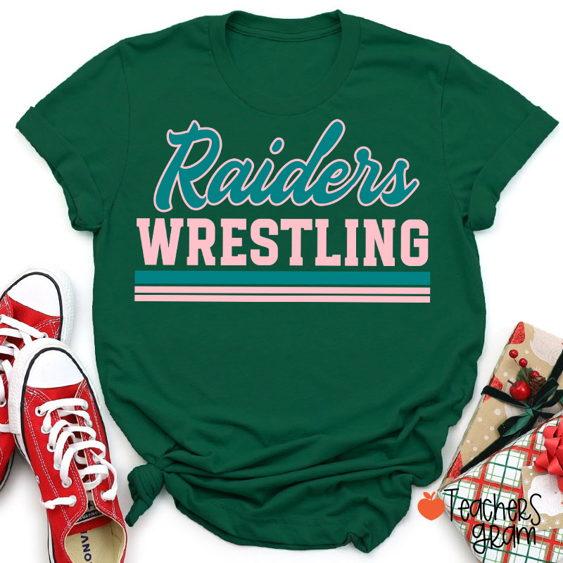 Personalized Mascot And School Name Contrasting Lines Teacher T-Shirt
